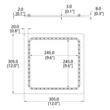 12" Square Sign Lighted LED Logo Block Signage Blank Panel Customizable 10195-Without Hole