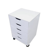 17X15X25" 5-Drawer Cabinet Nightstand BedsideTable Wheel Closet Office Organizer 10200