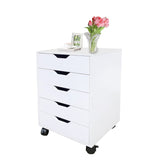 17X15X25" 5-Drawer Cabinet Nightstand BedsideTable Wheel Closet Office Organizer 10200