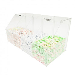 FixtureDisplays® 24 X 12 X 12" Acrylic Bin Plaxiglass Organizer 4 Compartments Display Bin for Candy, Cereal, Chocolate Coffee Bean Assembly Video Provided 100826-NEW