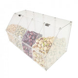 FixtureDisplays® 24 X 12 X 12" Acrylic Bin Plaxiglass Organizer 4 Compartments Display Bin for Candy, Cereal, Chocolate Coffee Bean Assembly Video Provided 100826-NEW