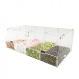 24 X 12 X 8" Acrylic Candy Bin Plaxiglass Organizer 4 Compartments Display Bin for Candy, Cereal, Chocolate Coffee Beans, Stackable Assembly Video Provided 10207