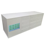 FixtureDisplays® 25.9" x 9.1" x 10.4" Touchscreen Secure Cellphone Locker System with Restricted Access 110V outlet Per Slot 10210-WHITE
