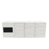 FixtureDisplays® 25.9" x 9.1" x 10.4" Touchscreen Secure Cellphone Locker System with Restricted Access 110V outlet Per Slot 10210-WHITE