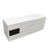 FixtureDisplays® 25.9" x 9.1" x 10.4" Touchscreen Secure Cellphone Locker System with Restricted Access 110V outlet Per Slot 10210-WHITE