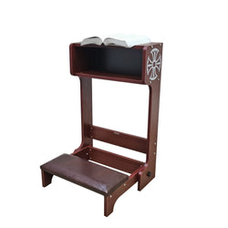 20X32X20" Prayer Bench, Padded kneeler book shelf, Easy Fold-away Prayer Table 10211