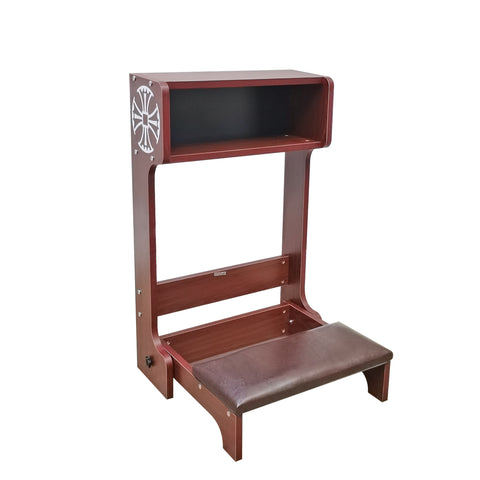20X32X20 Prayer Bench, Padded kneeler book shelf, Easy Fold-away Prayer Table 10211