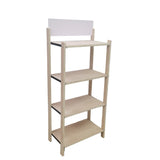 21X11X49" 4Tier Wood Rack Foldable Display Shelf Merchandise With Blank Sign 10213