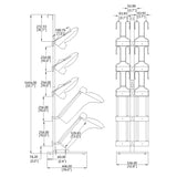 12.8 X 16 X 55.7" 10-Pair Shoe Organizer – 5 Tiers for Boots & Shoes, Black 10217