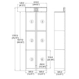RFID Locker 24X70X12 6 Slot Metal Cabinet Gym Changeroom Keyless Access 10237