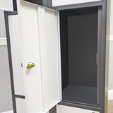 Secure RFID Lock Metal Cabinet Locker, 6 Slots Steel Storage Cabinet,White/Black 10238