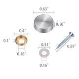 4PK 304 Stainless Steel Screw 16mm D Advertising Mirror Nail Decorative Cover 10239