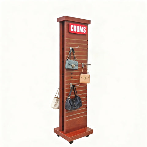 15W X 13.5D X 59.5H, 2-Sided Slat Wall Tower, Customizable Logo Header 10247