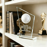 FixtureDisplays? 5.3 x 8 x 1.4 Crystal Glass Golf Trophy 10248 10248