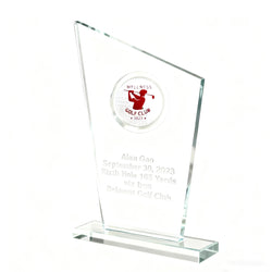 FixtureDisplays? 5.3 x 8 x 1.4 Crystal Glass Golf Trophy 10248 10248