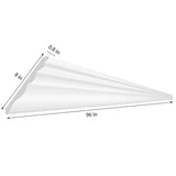 8 x 0.8 Premium MDF Crown Molding Trim - Custom Length, White-Primed 10252