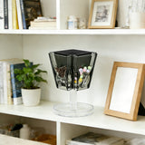 4 Side Pill Dispenser Clear Acrylic Rotating Medication Organizer 6x6x8 10259