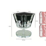 4 Side Pill Dispenser Clear Acrylic Rotating Medication Organizer 6x6x8 10259