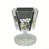 4 Side Pill Dispenser Clear Acrylic Rotating Medication Organizer 6x6x8 10259