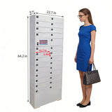 USB Charging Locker 27 Slot Touchscreen Secure Phone Storage Cabinet Steel 10260