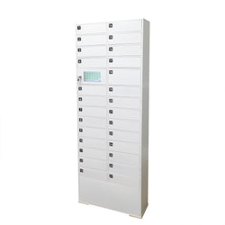 USB Charging Locker 27 Slot Touchscreen Secure Phone Storage Cabinet Steel 10260