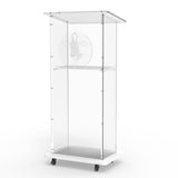 Clear Acrylic Podium Pulpit Lectern 23X16X46.3" CrossPrayerHand MDF Base 102702+12152
