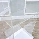 Clear Acrylic Podium Pulpit Lectern 23X16X46.3" CrossPrayerHand MDF Base 102702+12152