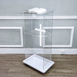 Clear Acrylic Podium Pulpit Lectern 23X16X46.3" Cross Engineered Wood (MDF) Base 102702+1803CROSS