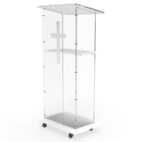 Clear Acrylic Podium Pulpit Lectern 23X16X46.3" Cross Engineered Wood (MDF) Base 102702+1803CROSS