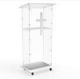 Clear Acrylic Podium Pulpit Lectern 23X16X46.3" Cross Engineered Wood (MDF) Base 102702+1803CROSS