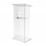 Clear Acrylic Lucite Podium Pulpit Lectern 43 Tall with Prayer Hand and Cross