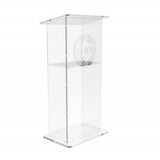 Clear Acrylic Lucite Podium Pulpit Lectern 43 Tall with Prayer Hand and Cross