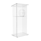 Clear Acrylic Lucite Podium Pulpit Lectern 43 Tall with Prayer Hand and Cross