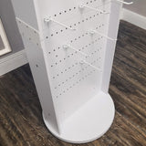 2-Sided Pegwall Spin Floor Rack Display Wood Merchandiser 32 Peg Hooks 18X18X66