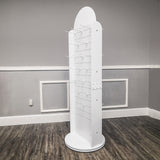 2-Sided Pegwall Spin Floor Rack Display Wood Merchandiser 32 Peg Hooks 18X18X66