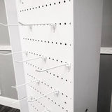 2-Sided Pegwall Spin Floor Rack Display Wood Merchandiser 32 Peg Hooks 18X18X66