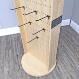 Display, Wood Pegboard Spinner Rack for Retail Accessories with Hooks 10308 2