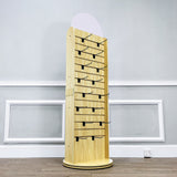 Double Sided Slatwall Rotating Display Wood Floor Standing Rack New Model