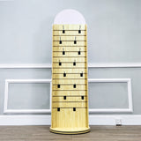 Double Sided Slatwall Rotating Display Wood Floor Standing Rack New Model