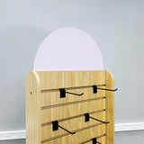 Double Sided Slatwall Rotating Display Wood Floor Standing Rack New Model