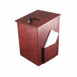 FixtureDisplays? Box, Collection Donation Charity, Suggestion, Fund-raising, Red Mahogany MDF, 15w x 12-3/4h x 3-5/16d, 1040-85-RM