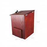 FixtureDisplays? Box, Collection Donation Charity, Suggestion, Fund-raising, Red Mahogany MDF, 15w x 12-3/4h x 3-5/16d, 1040-85-RM