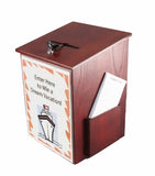 Donation Box Tithing Box Suggestion Ballot Box with Acrylic Sign Holder 1040 8511RM+12065