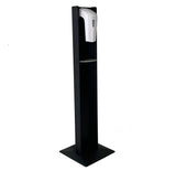 Mallet Gel Hand Sanitizer Dispenser on Wooden Floor Stand, with Drip Catcher
