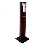 Mallet Gel Hand Sanitizer Dispenser on Wooden Floor Stand, with Drip Catcher