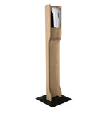 Mallet Gel Hand Sanitizer Dispenser on Elegant Wooden Floor Stand Drip Catcher