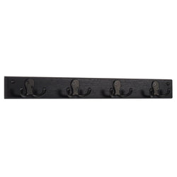 FixtureDisplays 4 Double Prong Hook Rail/Coat Rack 1040089