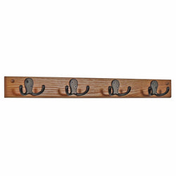 FixtureDisplays 4 Double Prong Hook Rail/Coat Rack 1040092