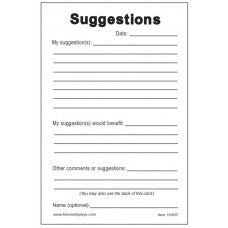 FixtureDisplays? Cards, Suggestion Guest and Employee 25pk 119581