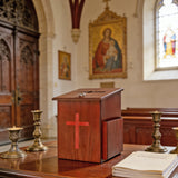 Wood Church Collection Tithing Donation Fundraising Prayer Box Red Cross 1040S+16053